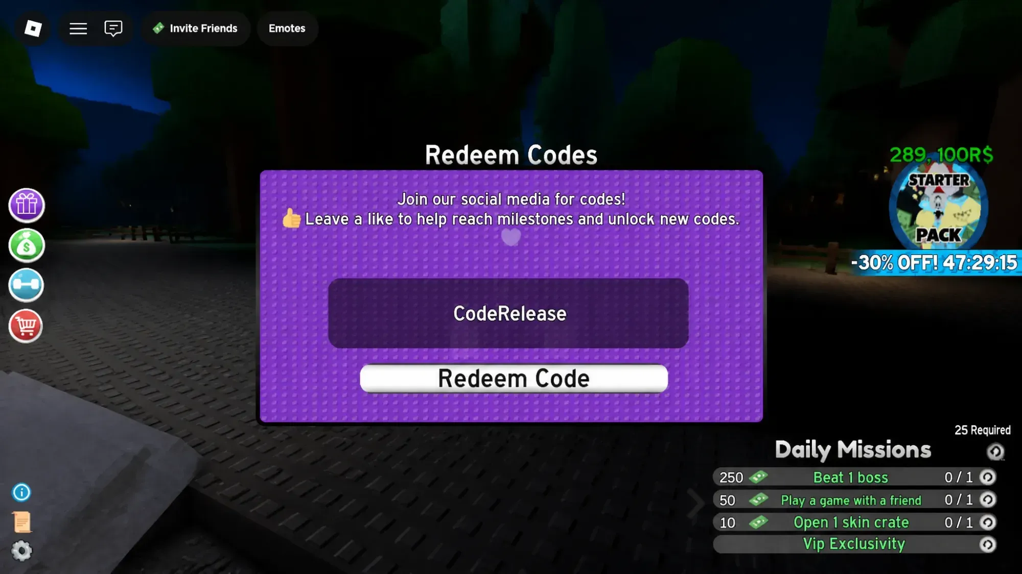 RogueRealms Code Redemption Window