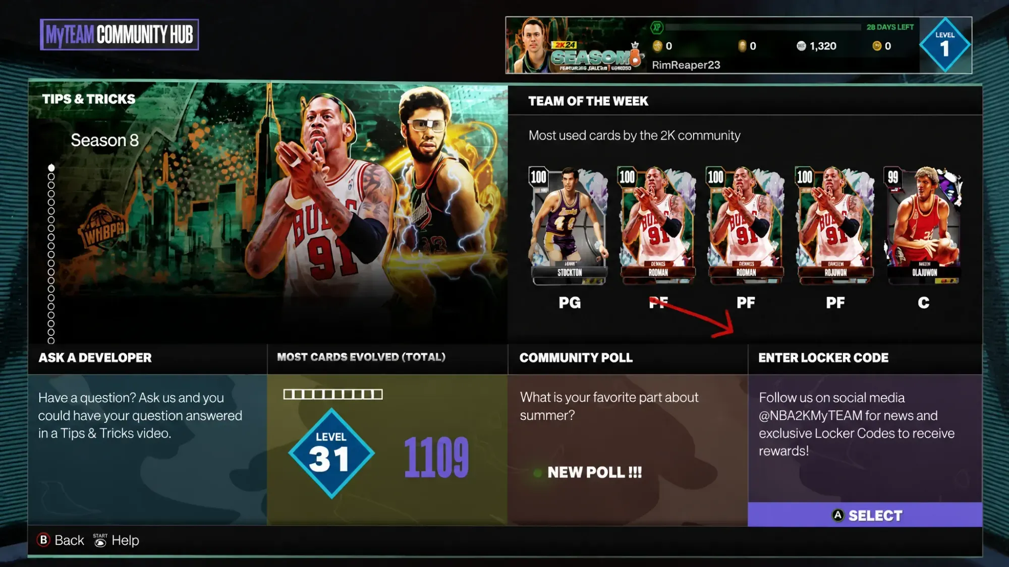Enter the code and get the rewards