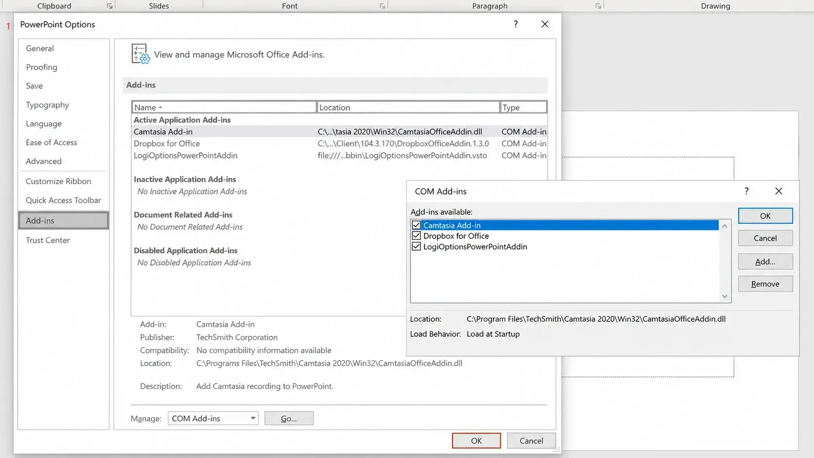 Excel, Word or PowerPoint couldn't start last time. Do you want to start in safe mode?