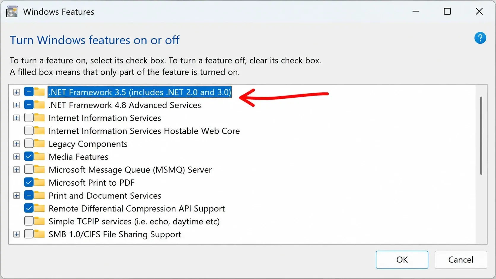 Disable and enable .NET Framework