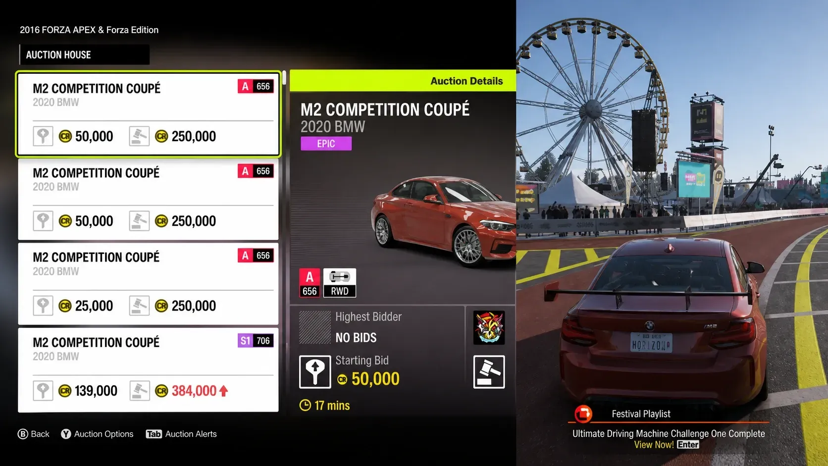 Driving the BMW M2 Competition Coupé toward a Horizon festival