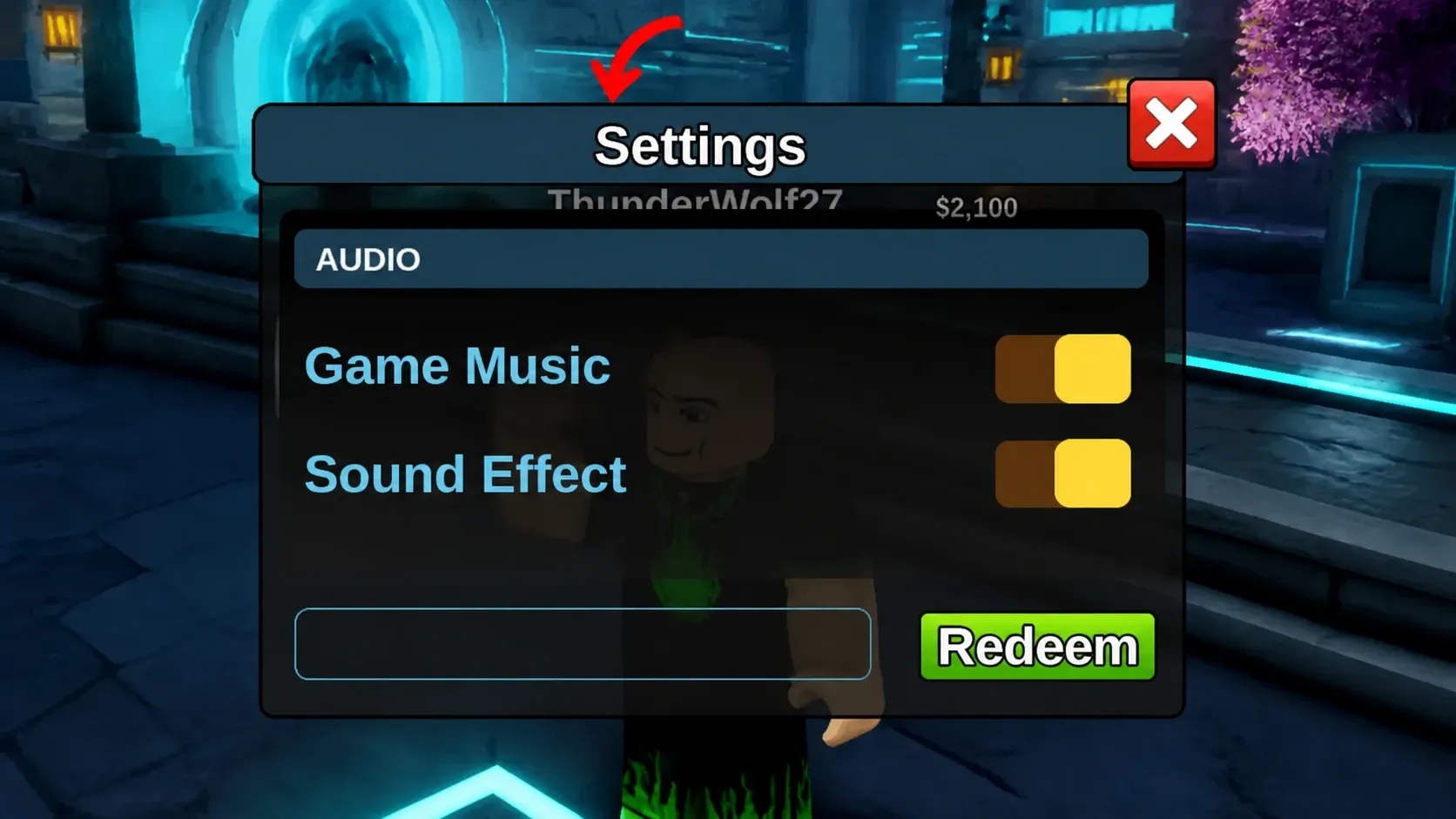 Build the Legends codes. An image of the code redemption box in Roblox in Build the Legends