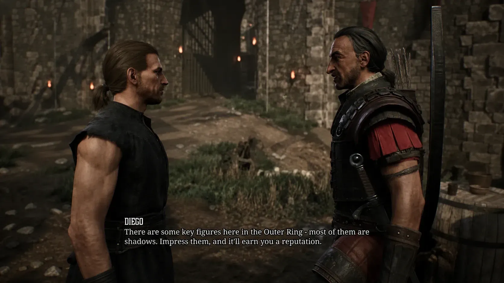Picking up quests from Diego and other Old Camp NPCs