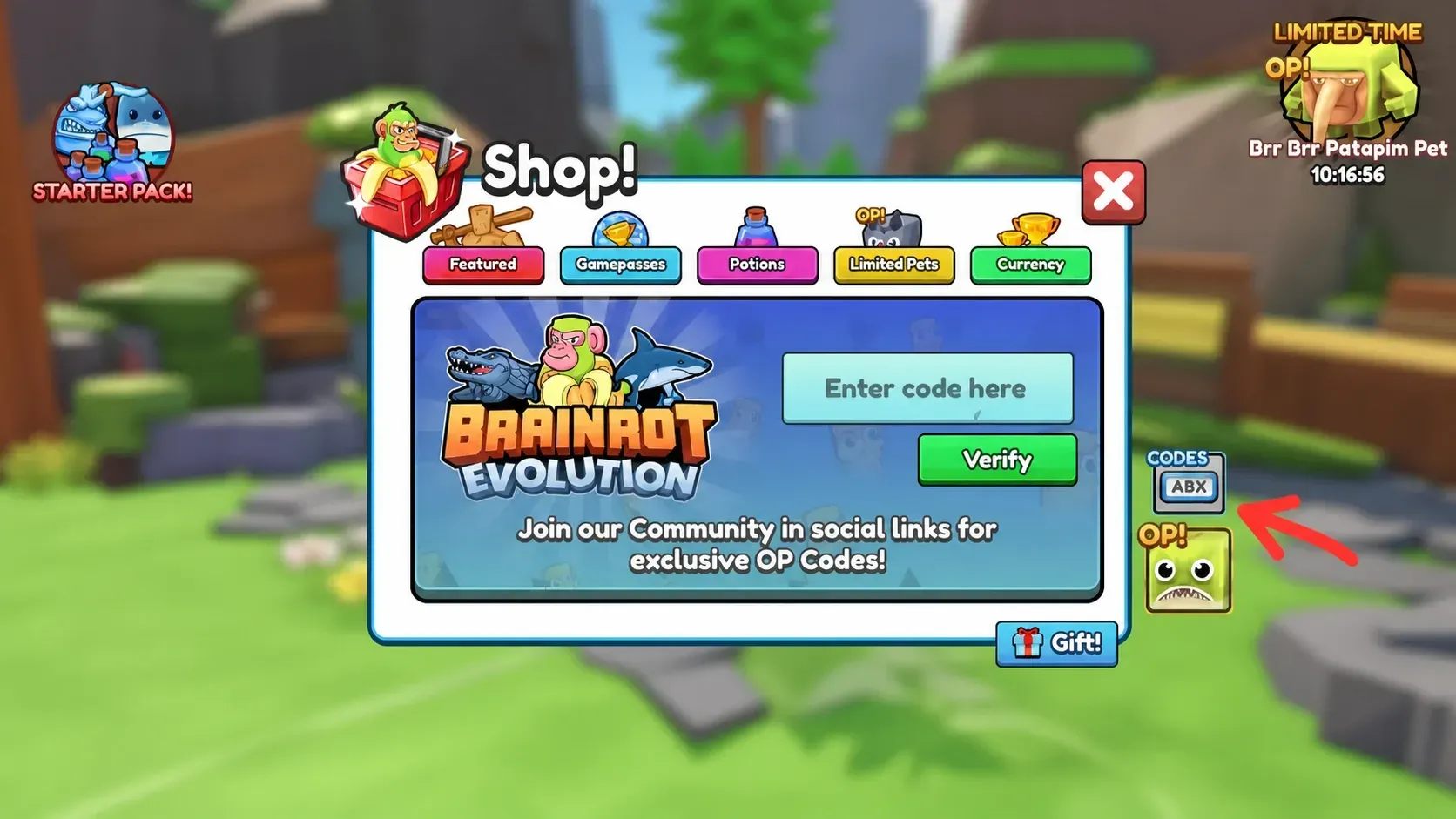 redeem roblox brainrot evolution codes