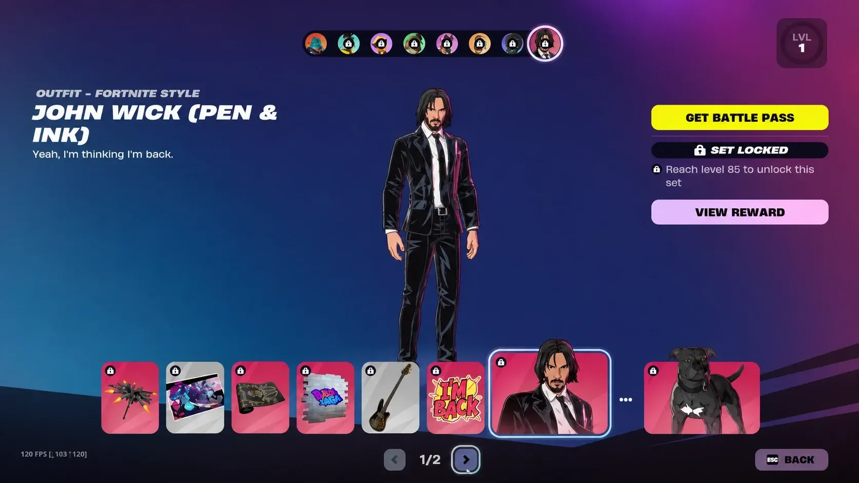 Fortnite Chapter 7 Season 3 John Wick Set
