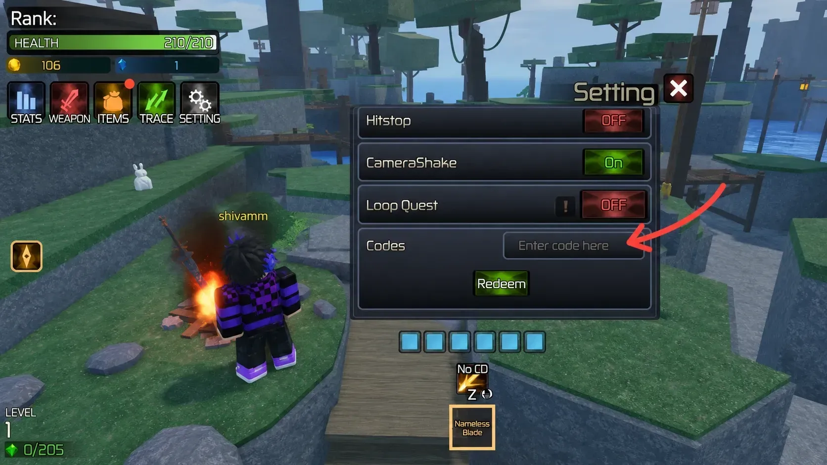 How to redeem broken blade codes in the Roblox game