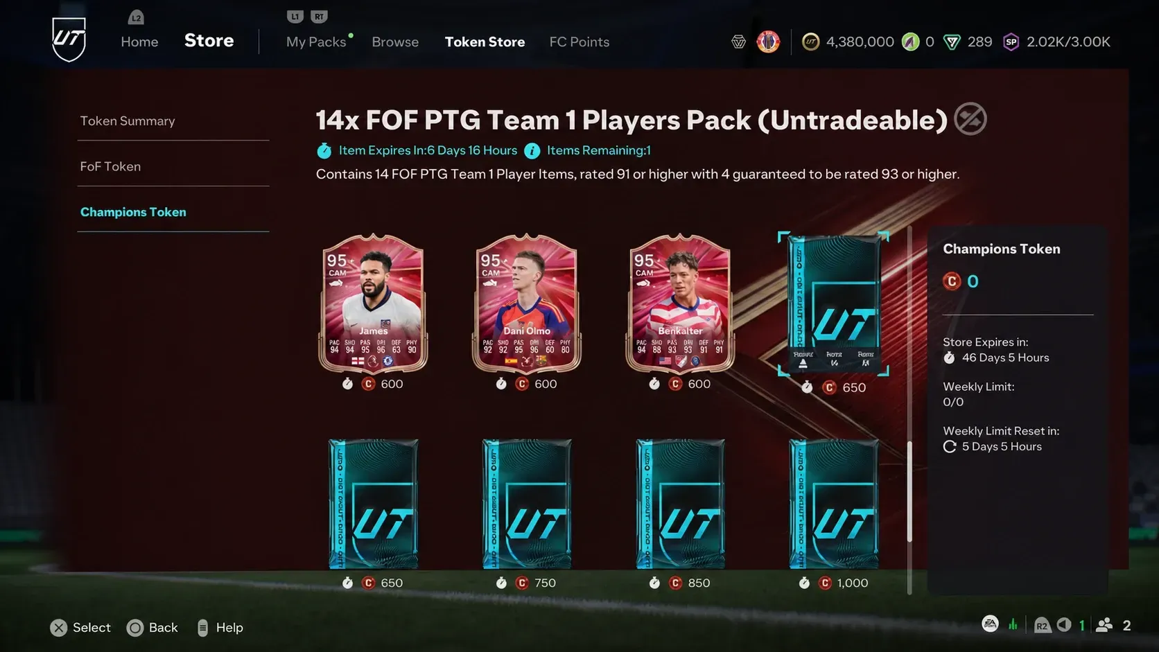 Champions Tokens rewards in FC 26