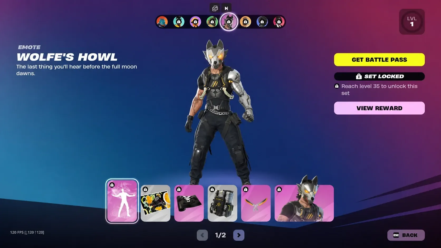 Fortnite Chapter 7 Season 3 Wolfe Set