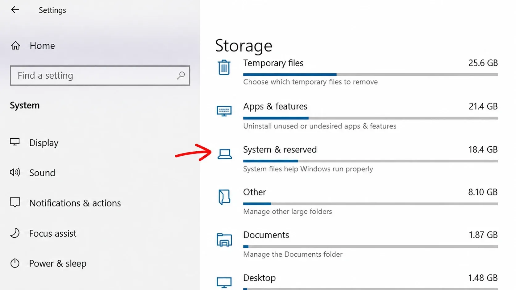 enable or disable Reserved Storage