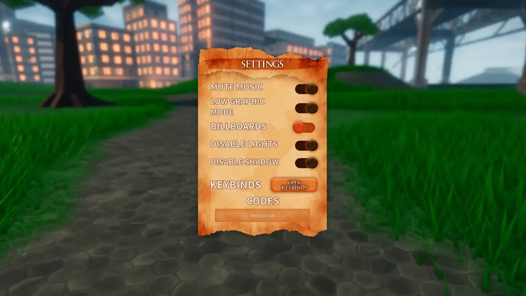 RoCast codes redemption screen in a field