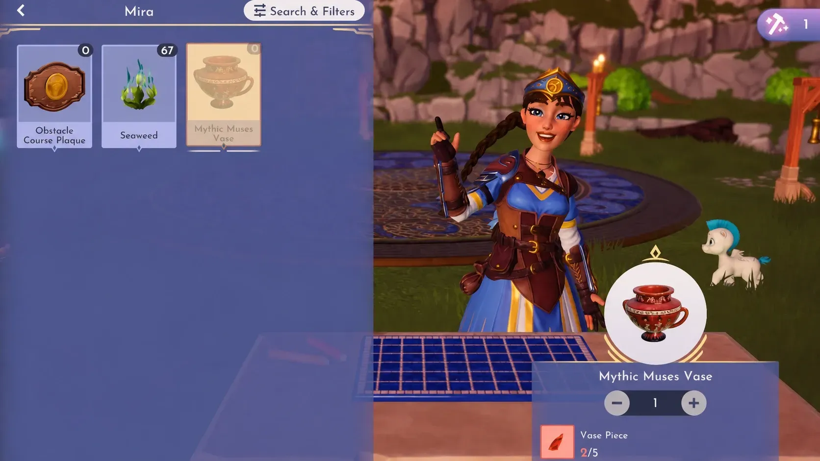 Mythic muses vase crafting in disney dreamlight valley