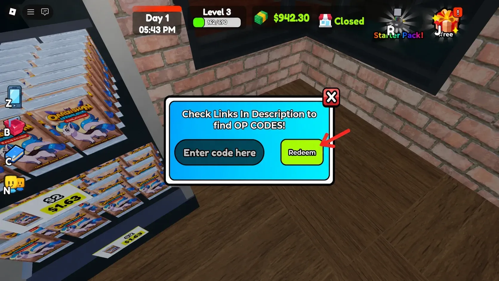 Card Shop Friends Code redemption