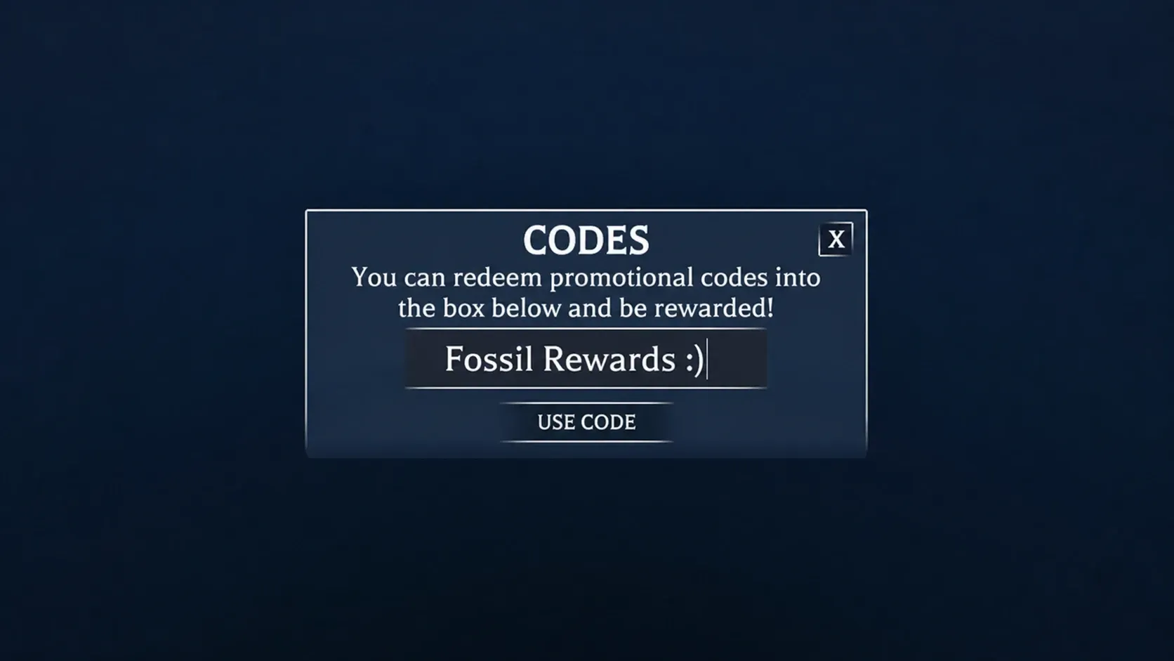 Prior Extinction codes redemption screen, with pocket tactics filled in where the codes go