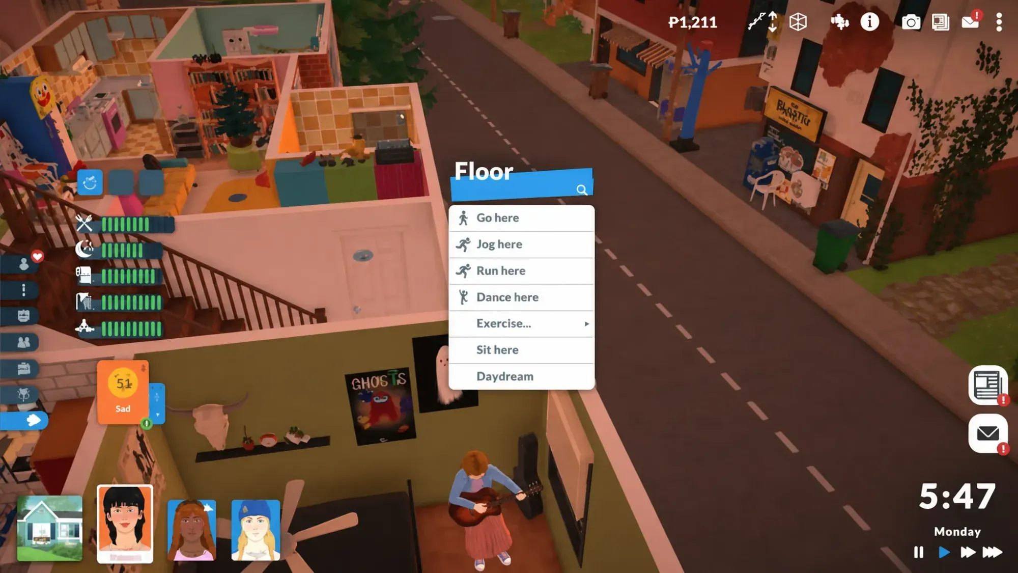Paralives gameplay scene showing a Para and surroundings