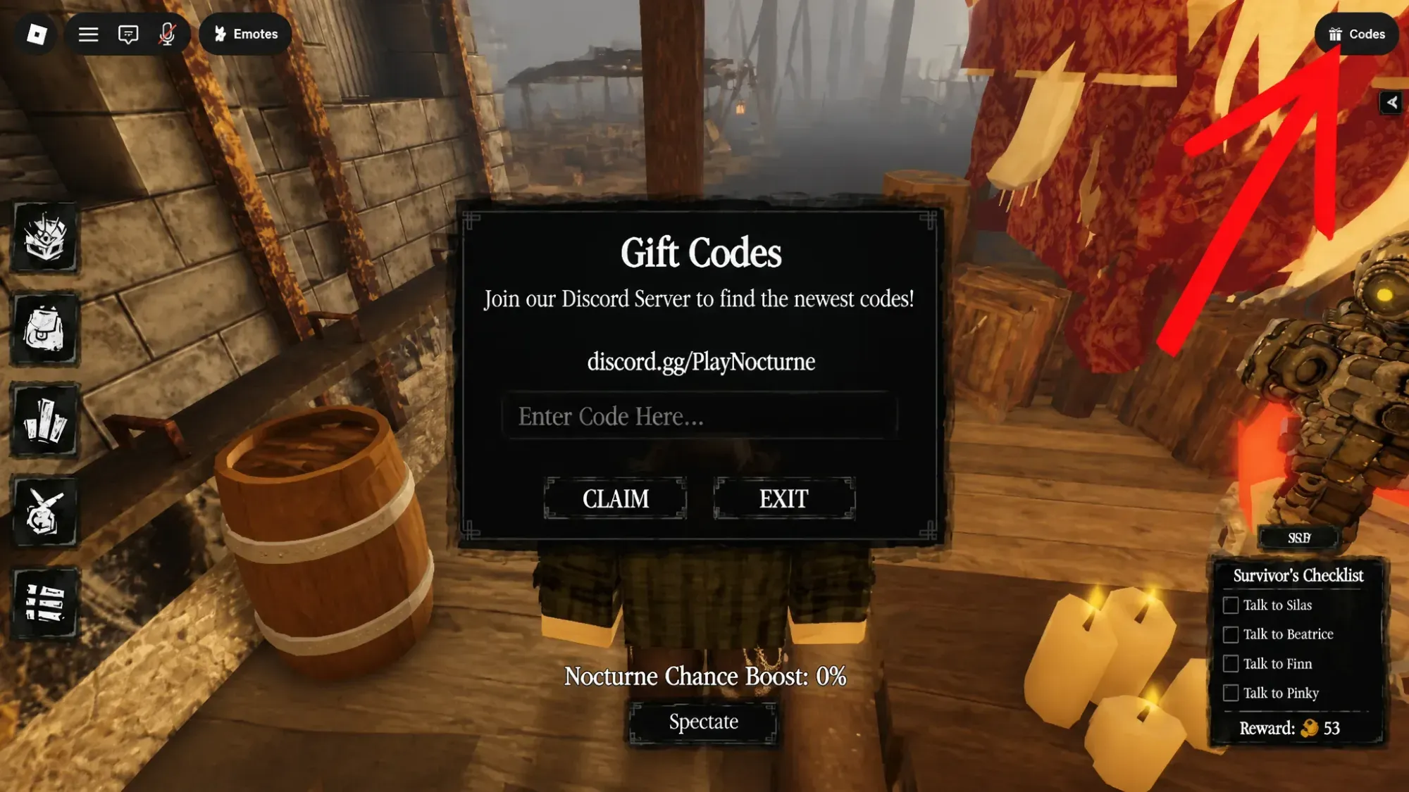 How to redeem Nocturne codes