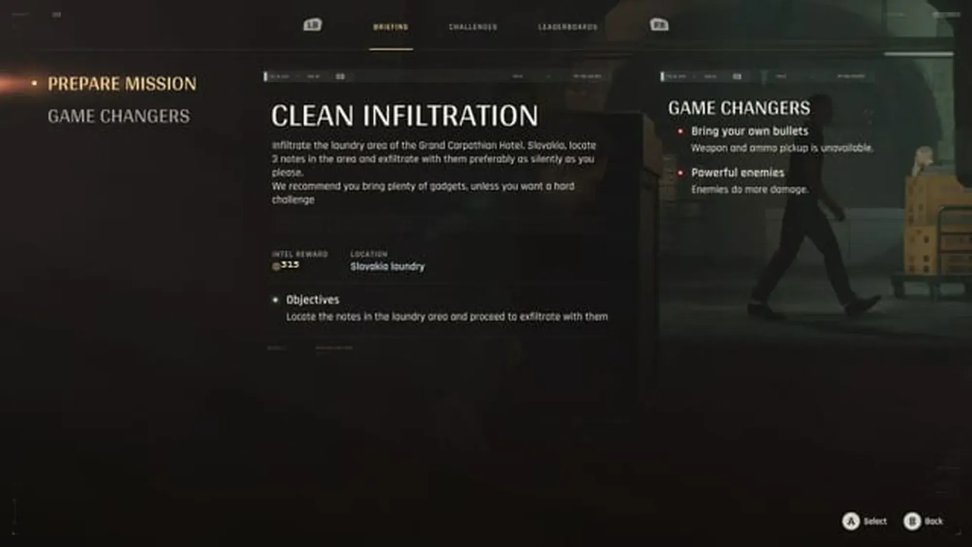 007 First Light Operations loadout selection