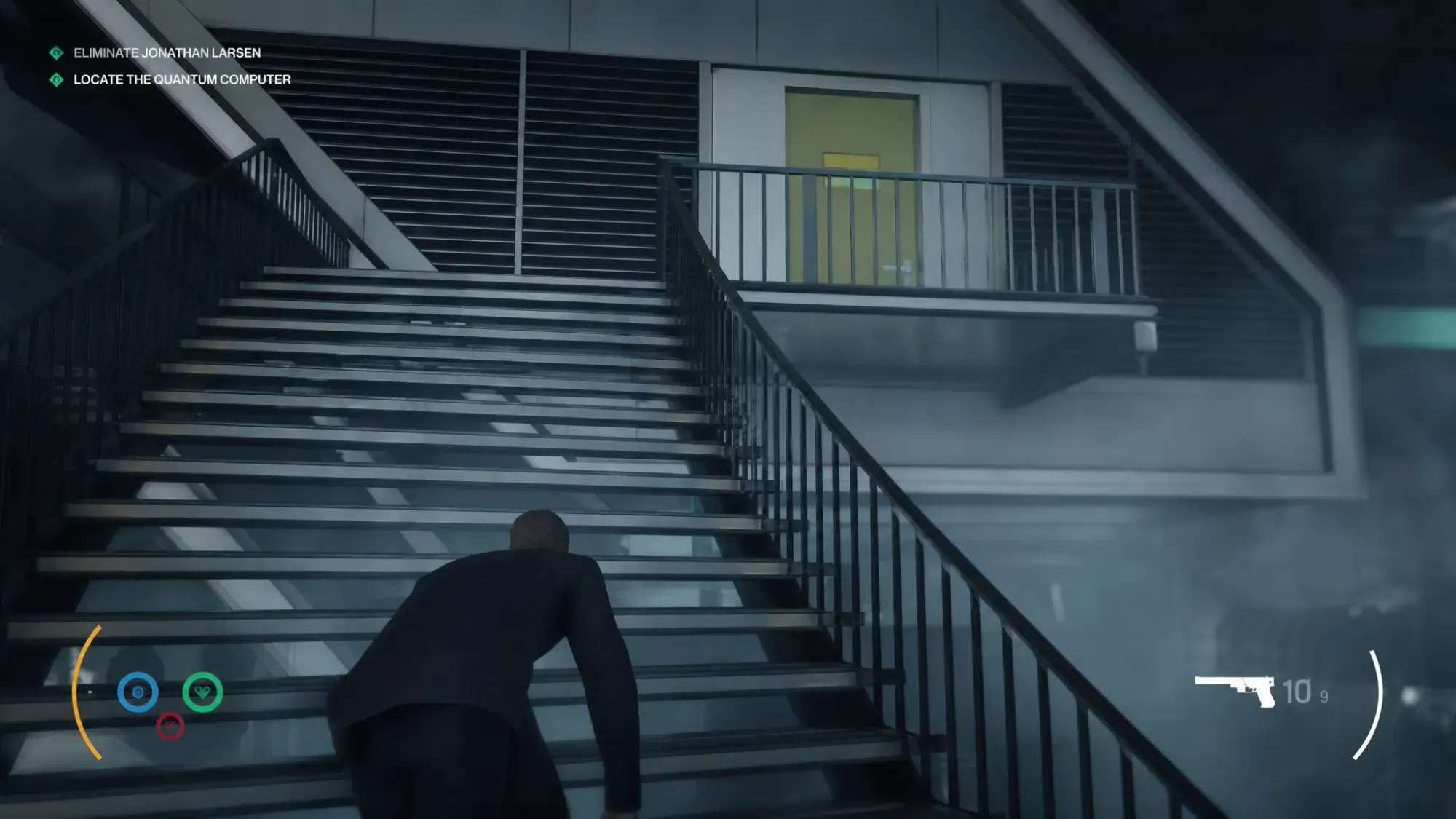 Character ascending stairs