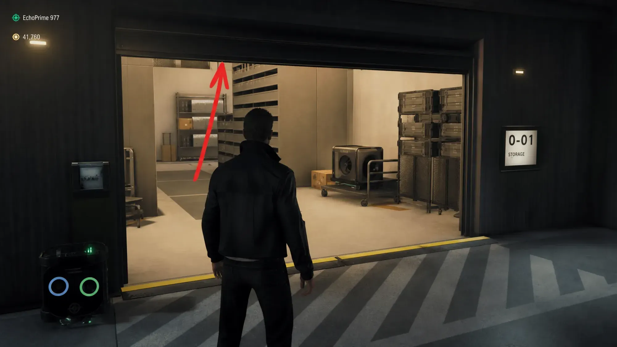 Character entering the robotics room
