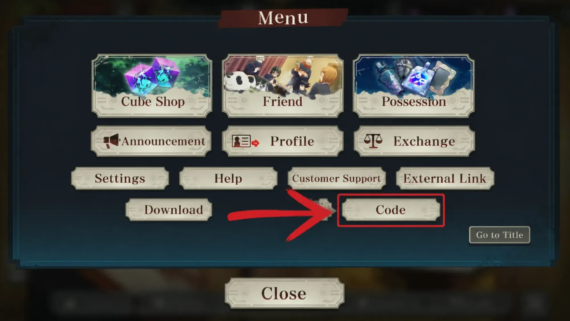 How to redeem Jujutsu Kaisen Phantom Parade codes step 2