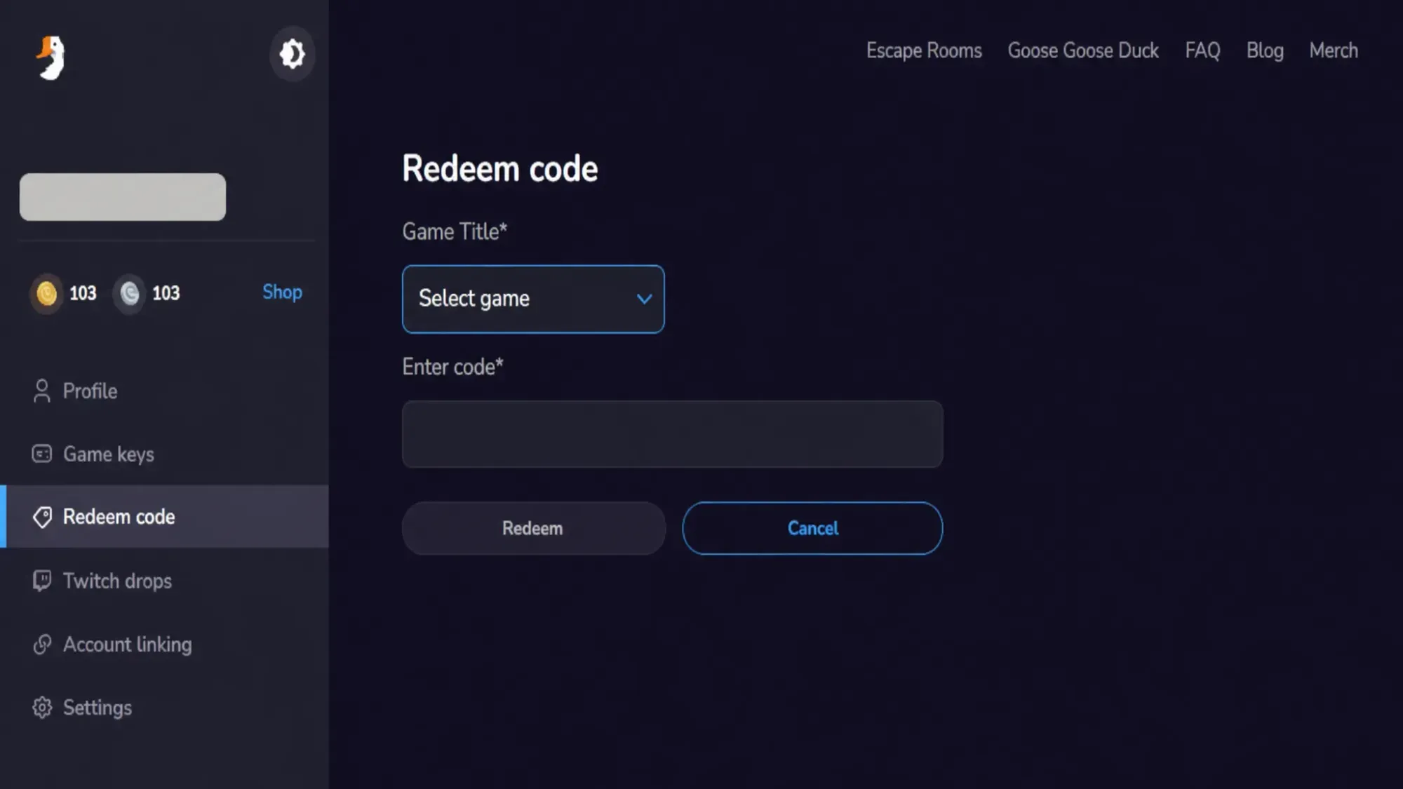 How to redeem codes in Goose Goose Duck