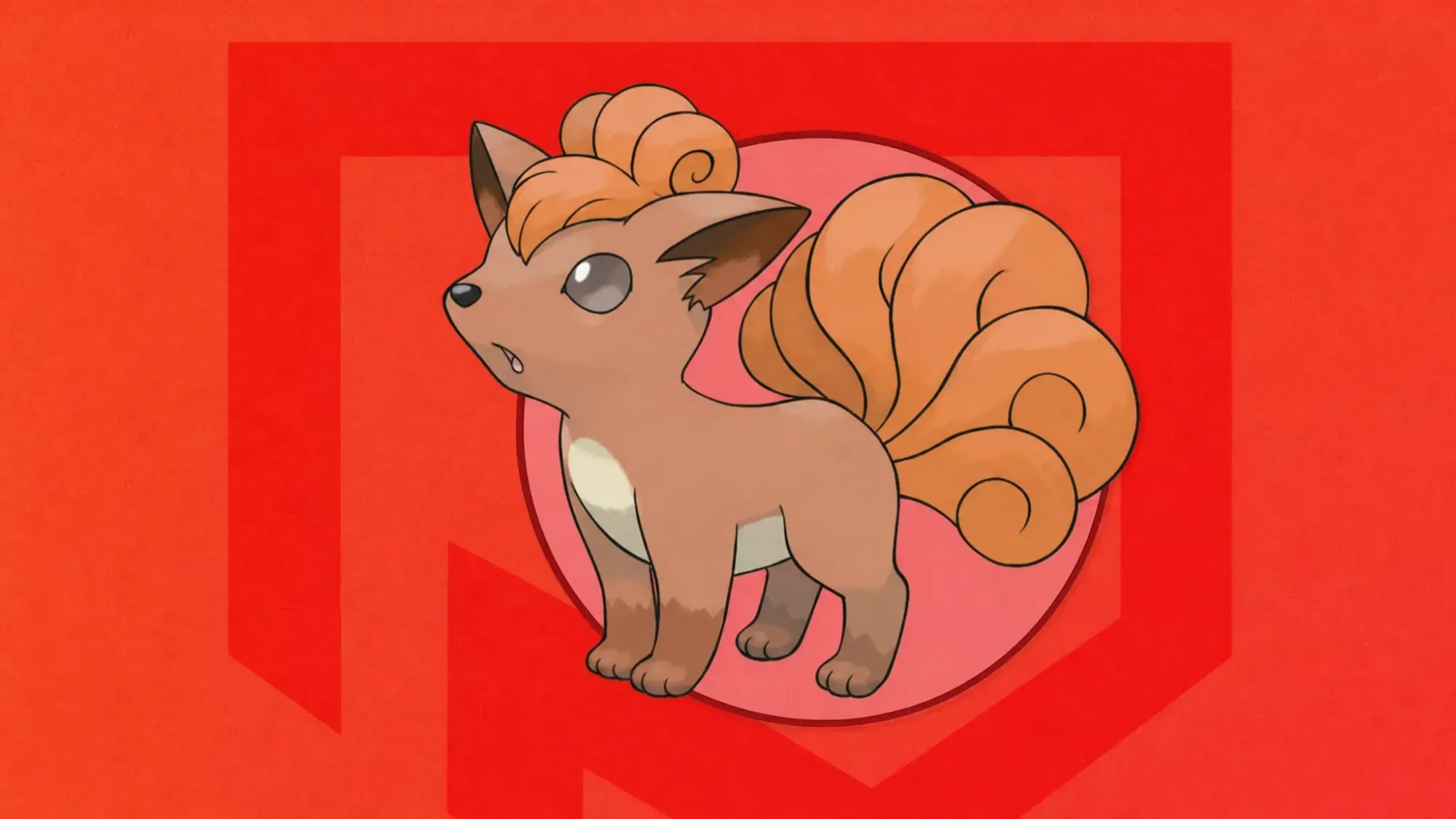Both of the Pokemon vulpix's evolutions on a blue and red background