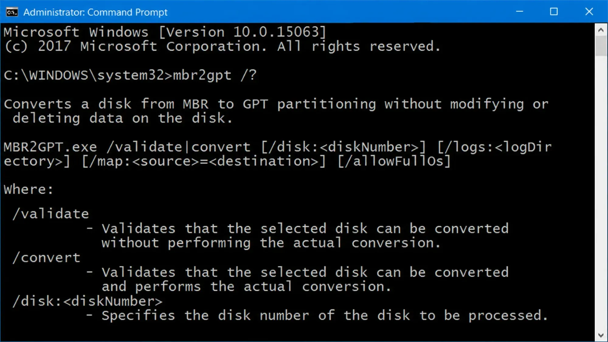 mbr2gpt MBR2GPT Disk Conversion Tool