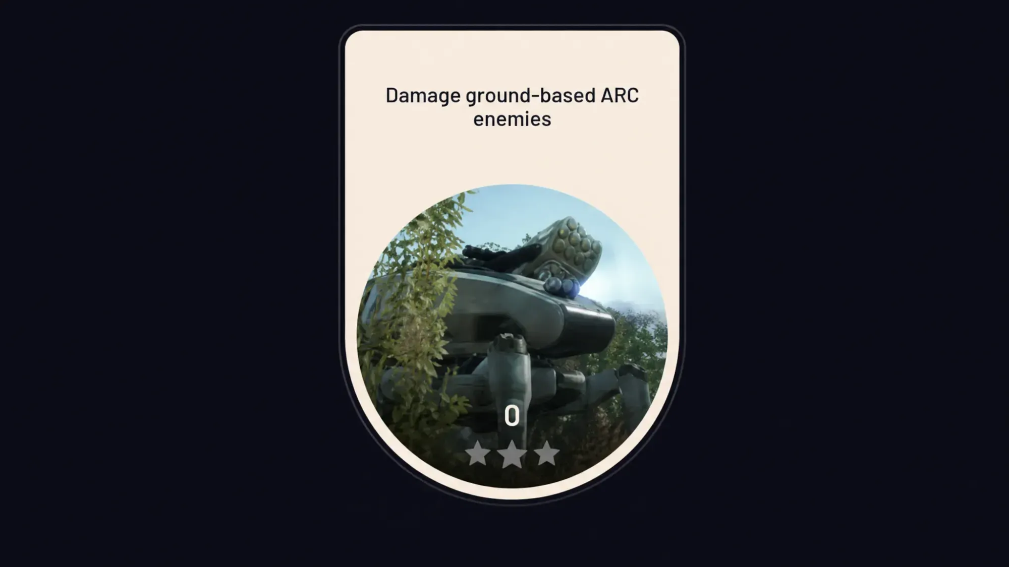 Damage ground-based ARC enemies challenge panel