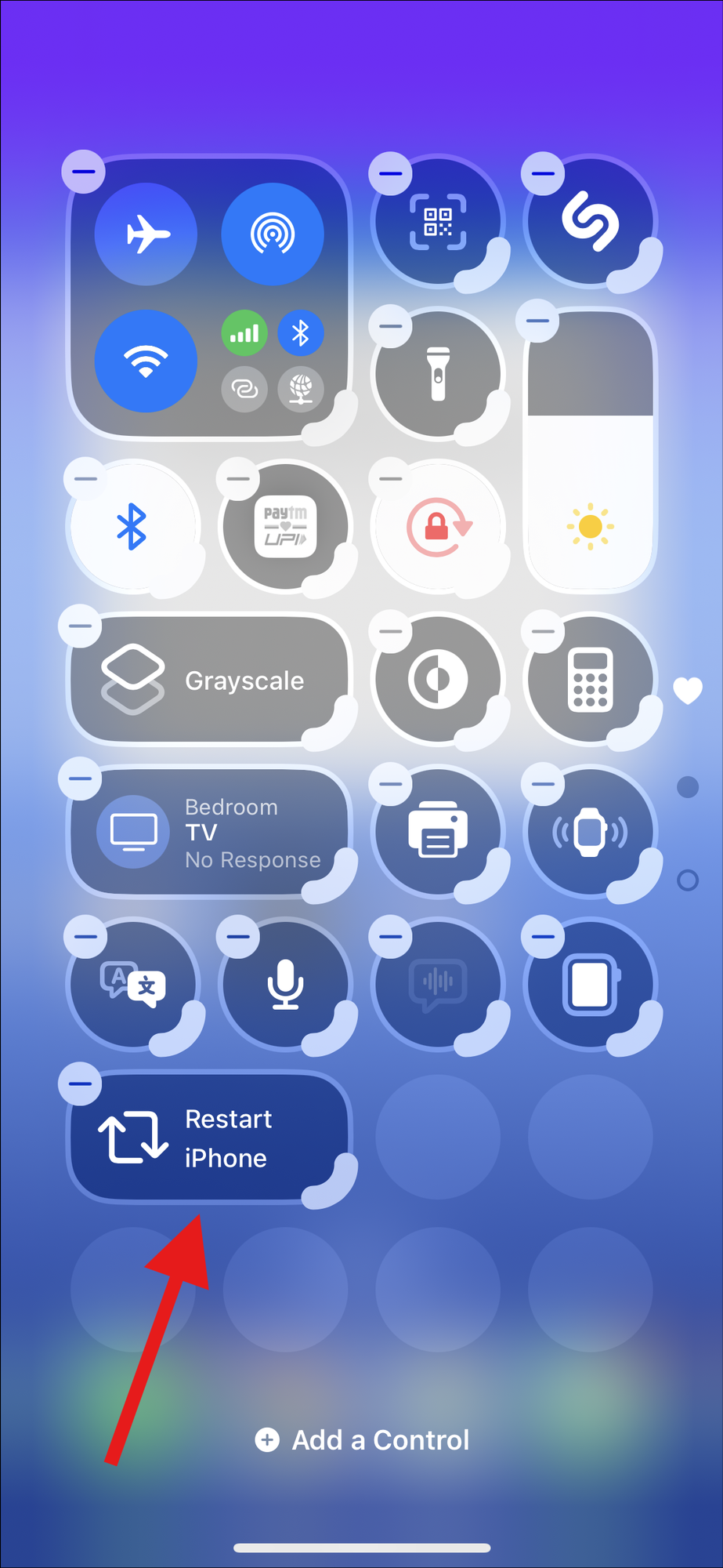 How to add ‘Restart iPhone’ shortcut to Control Center in iOS 18