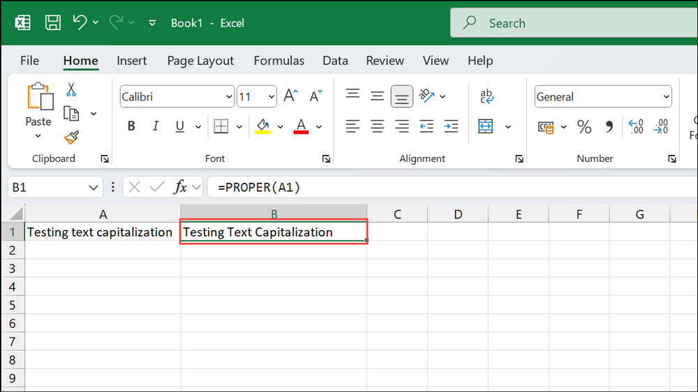 How to Capitalize the First Letter of a Text String in Excel