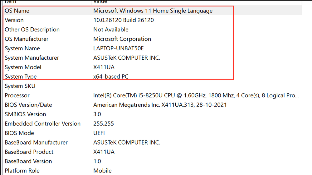 Check Version and Build on Windows 11