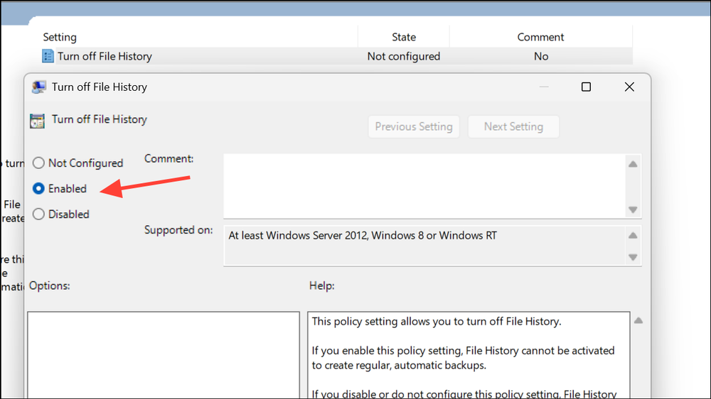 Turn Off File History in Windows 11