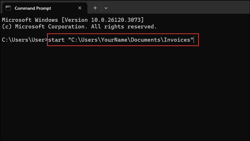 Open Folder or File Using Command Prompt in Windows 11