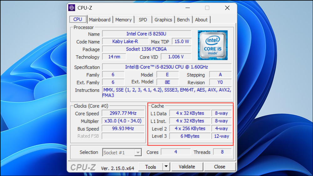 Check Processor Cache Memory Size in Windows 11