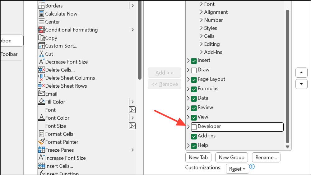How to Enable, Use, or Remove the Developer Tab in Microsoft Excel