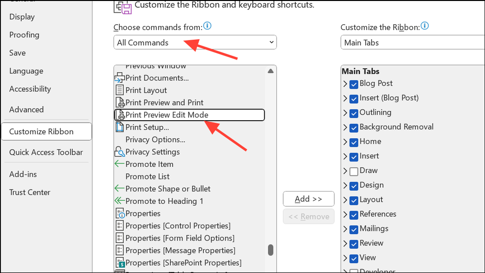 How to Enable Print Preview Edit Mode in Word