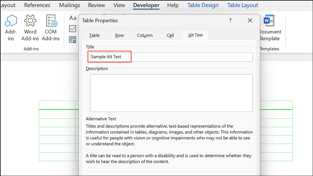 How to Display and Modify Table Properties in Word