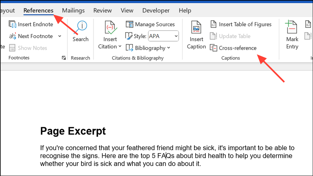 How to Use the Cross-Reference Feature in Microsoft Word