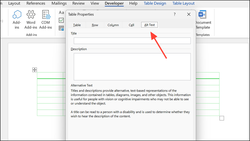 How to Display and Modify Table Properties in Word