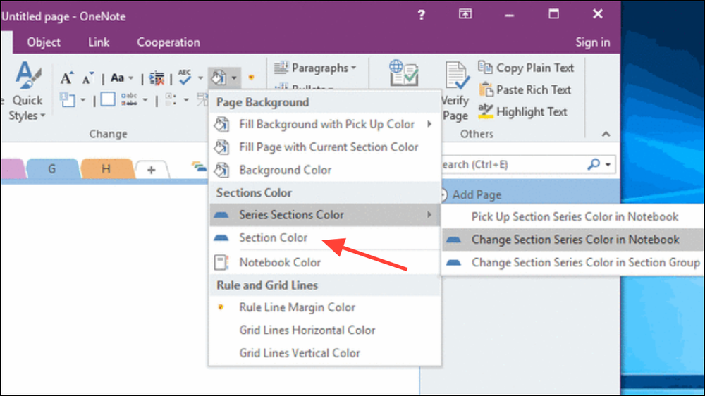 How to Add Colors to Sections in Microsoft OneNote