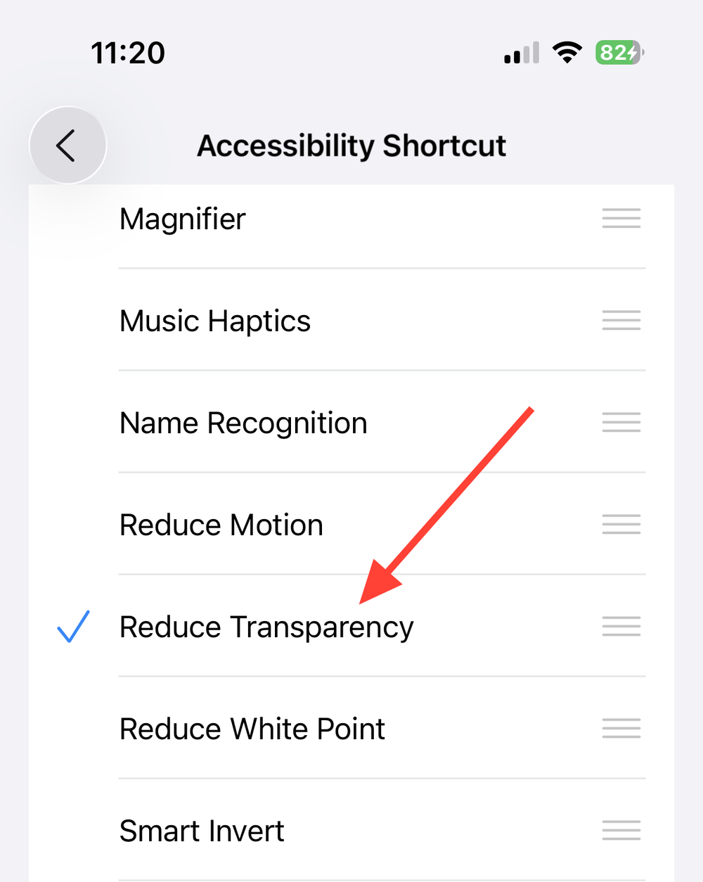 Reduce transparency to change Liquid Glass effects in iOS 26