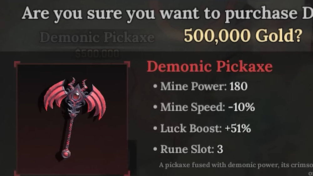 The Forge pickaxe tier list and the best runes for each tier