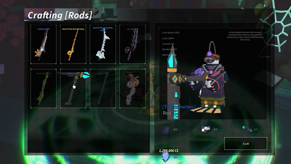 Fisch Tidemourner rod: Crafting recipe, cost, stats, and best enchants