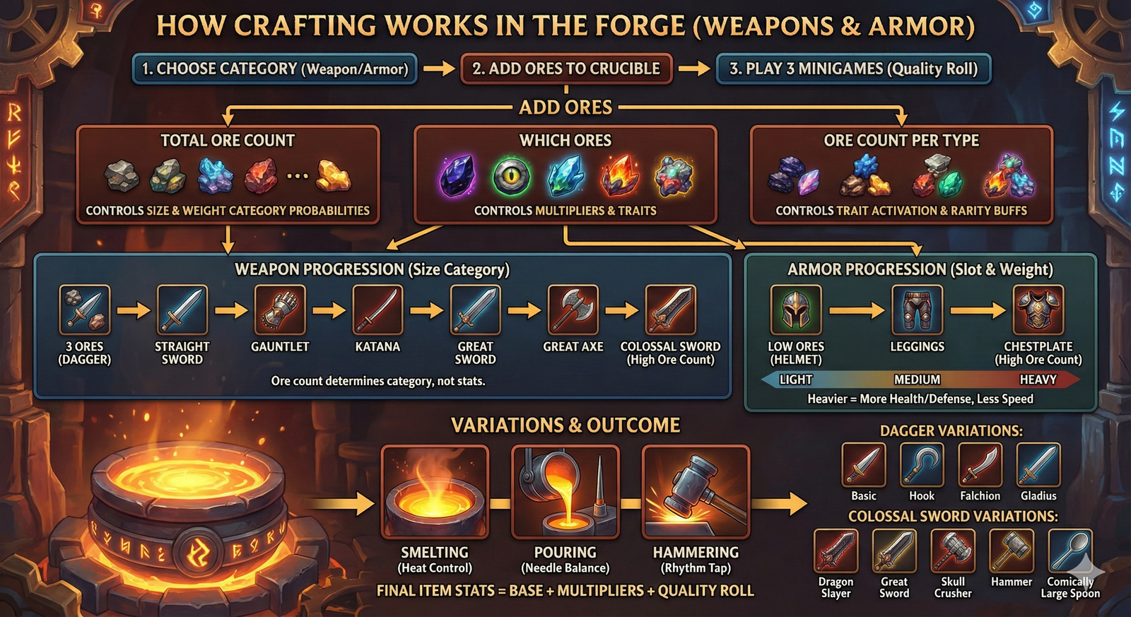 The Forge Roblox Crafting Recipes for the Best Weapons and Armor