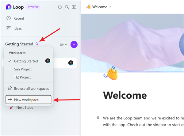 How to Create a Workspace in Microsoft Loop