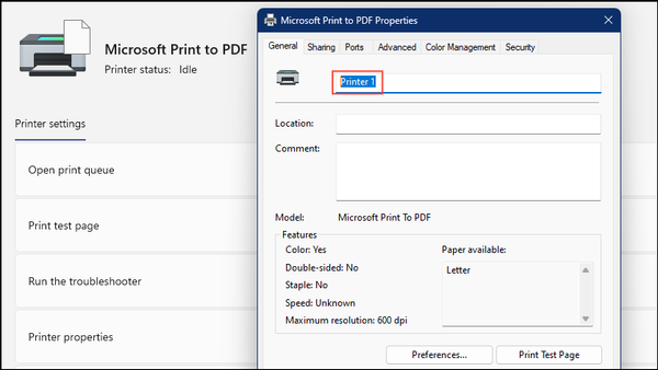 How to Rename a Printer in Windows 11