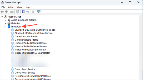 How to fix Bluetooth devices not showing up in Device Manager on Windows