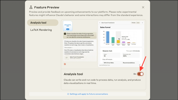 How to enable the Analysis tool in Claude