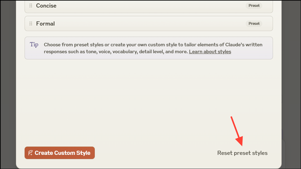 How to use different writing styles in Claude AI