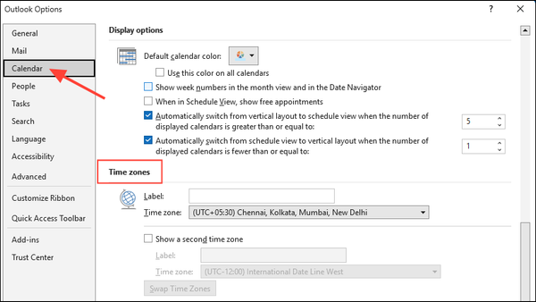 How to change the Time Zone in Microsoft Outlook