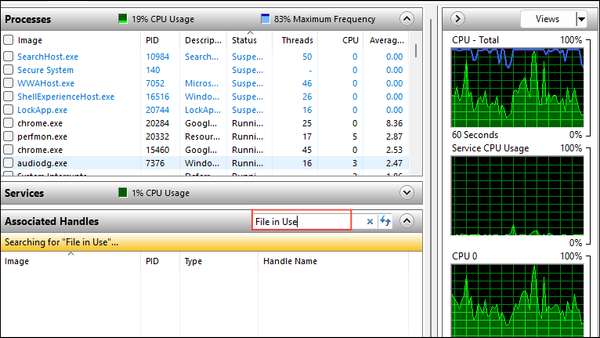 How to delete a file in use by another program on Windows